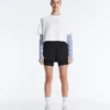 Kastenförmiges, kurzes T-Shirt aus Baumwollmischung mit Aufdruck Kastenförmiges, kurzes T-Shirt aus Baumwollmischung mit Aufdruck