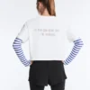 Kastenförmiges, kurzes T-Shirt aus Baumwollmischung mit Aufdruck Kastenförmiges, kurzes T-Shirt aus Baumwollmischung mit Aufdruck