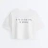 Kastenförmiges, kurzes T-Shirt aus Baumwollmischung mit Aufdruck Kastenförmiges, kurzes T-Shirt aus Baumwollmischung mit Aufdruck