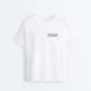 Kastenförmiges T-Shirt aus Baumwollmischung mit Slogan Kastenförmiges T-Shirt aus Baumwollmischung mit Slogan