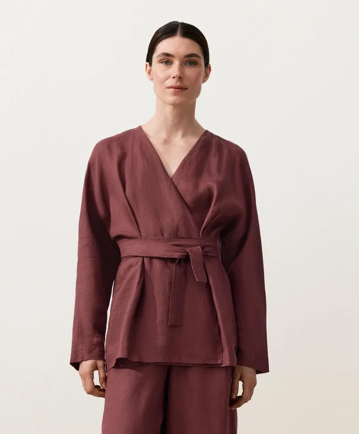 Kimono-Hemd aus 100 % Leinen Kimono-Hemd aus 100 % Leinen