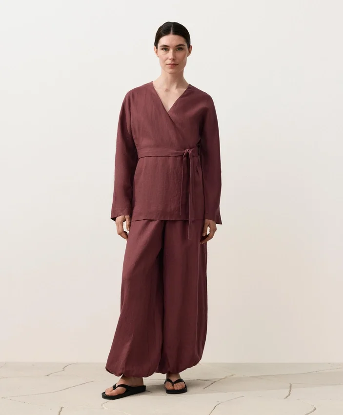 Kimono-Hemd aus 100 % Leinen Kimono-Hemd aus 100 % Leinen