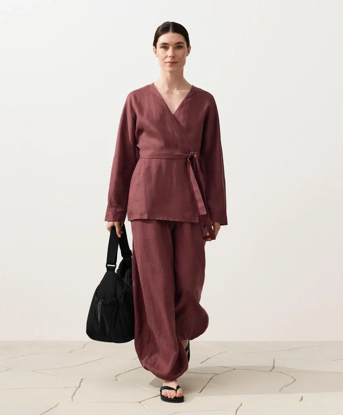 Kimono-Hemd aus 100 % Leinen Kimono-Hemd aus 100 % Leinen