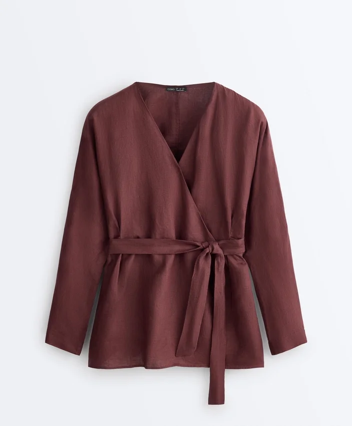 Kimono-Hemd aus 100 % Leinen Kimono-Hemd aus 100 % Leinen