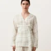 Kimono-Hemd aus einer Mischung aus Leinen und Lyocell mit Karomuster Kimono-Hemd aus einer Mischung aus Leinen und Lyocell mit Karomuster