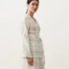 Kimono-Hemd aus einer Mischung aus Leinen und Lyocell mit Karomuster Kimono-Hemd aus einer Mischung aus Leinen und Lyocell mit Karomuster