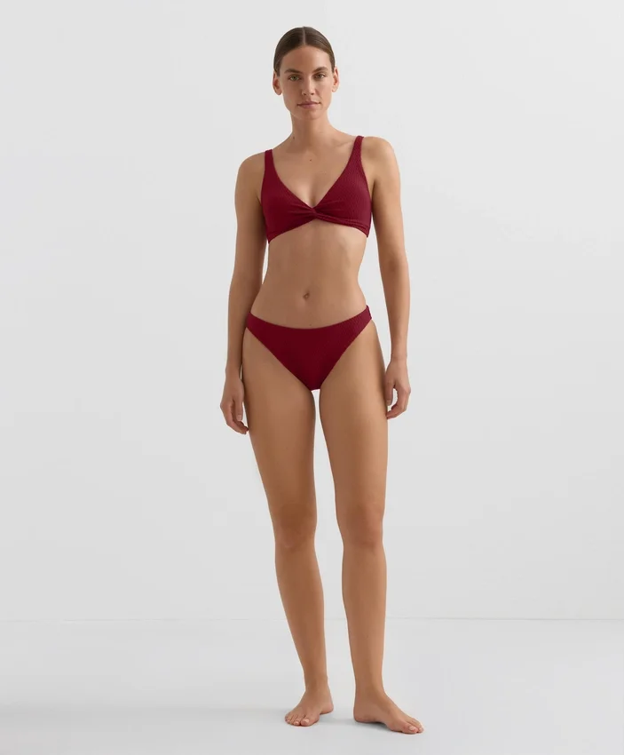 Mini-Karomuster-Jacquard-Halter-Bikinioberteil Mini-Karomuster-Jacquard-Halter-Bikinioberteil