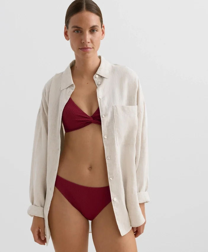 Mini-Karomuster-Jacquard-Halter-Bikinioberteil Mini-Karomuster-Jacquard-Halter-Bikinioberteil