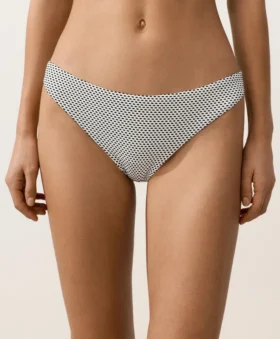 Klassische Bikinis-Slips aus Jacquard mit Polka-Dots