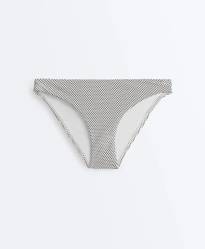 Klassische Bikinis-Slips aus Jacquard mit Polka-Dots Klassische Bikinis-Slips aus Jacquard mit Polka-Dots