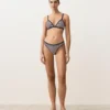 Klassische Bikinislip-Slips mit strukturierten Streifen und Zierborten Klassische Bikinislip-Slips mit strukturierten Streifen und Zierborten