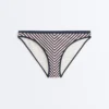 Klassische Bikinislip-Slips mit strukturierten Streifen und Zierborten Klassische Bikinislip-Slips mit strukturierten Streifen und Zierborten