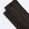 Klassische Socken aus Seidenmischung mit Rippenstruktur
