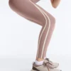 Knöchellange Leggings mit hoher Taille, Compressive Core Control und Kontrastdetails