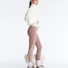 Knöchellange Leggings mit hoher Taille, Compressive Core Control und Kontrastdetails