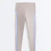 Kontrastfarbene, knöchellange Compressive Leggings mit hoher Taille