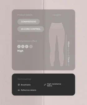 Kontrastfarbene, knöchellange Compressive Leggings mit hoher Taille Kontrastfarbene, knöchellange Compressive Leggings mit hoher Taille