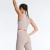 Kontrastfarbene, knöchellange Compressive Leggings mit hoher Taille