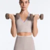 Kontrastfarbene, knöchellange Compressive Leggings mit hoher Taille
