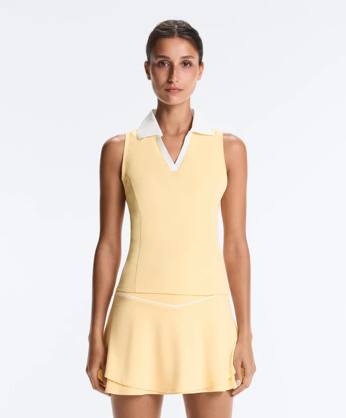 Kontrastfarbenes, ärmelloses Comfortlux-Poloshirt Kontrastfarbenes, ärmelloses Comfortlux-Poloshirt