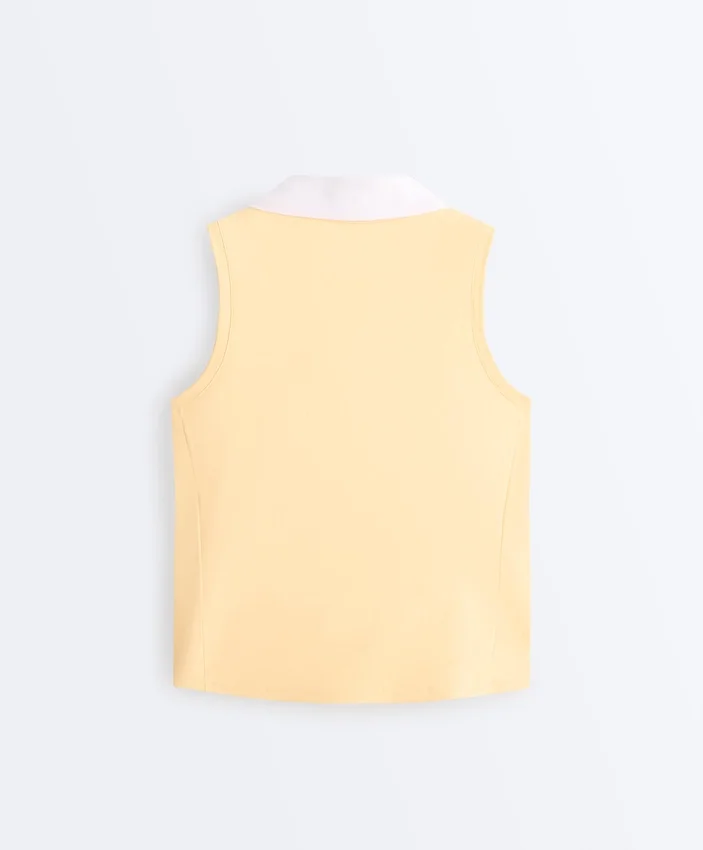 Kontrastfarbenes, ärmelloses Comfortlux-Poloshirt Kontrastfarbenes, ärmelloses Comfortlux-Poloshirt