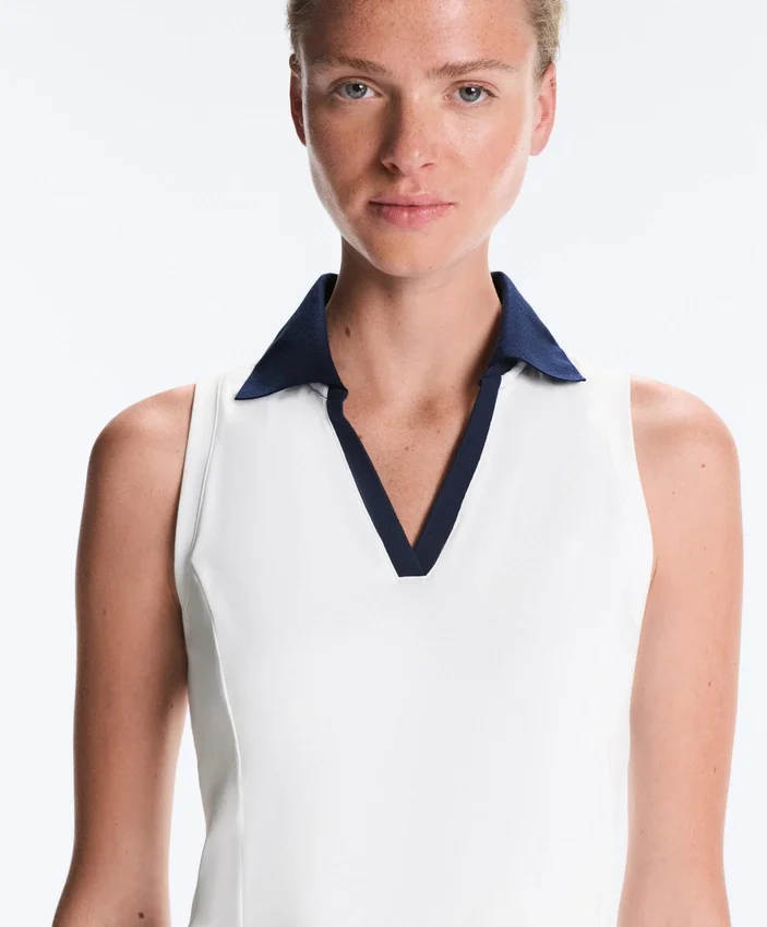 Kontrastfarbenes, ärmelloses Comfortlux-Poloshirt Kontrastfarbenes, ärmelloses Comfortlux-Poloshirt