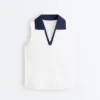 Kontrastfarbenes, ärmelloses Comfortlux-Poloshirt Kontrastfarbenes, ärmelloses Comfortlux-Poloshirt