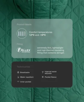 Kurze, mit Fellex®-Aerogel gefütterte Jacke