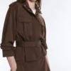 Kurze Utility-Jacke aus Piqué mit Gürtel