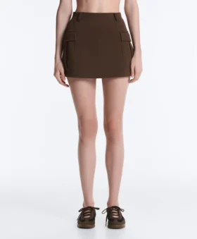 Kurzer Piqué-Shorts mit Baumwolltaschen