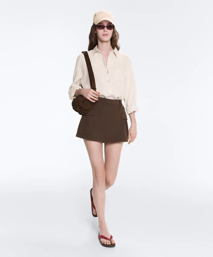 Kurzer Piqué-Shorts mit Baumwolltaschen Kurzer Piqué-Shorts mit Baumwolltaschen