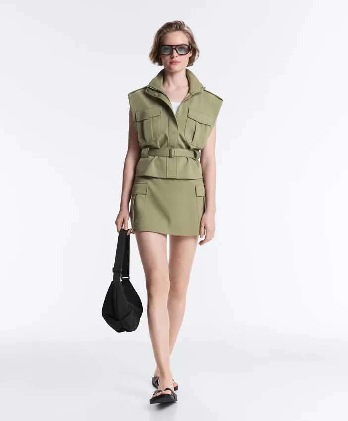 Kurzer Piqué-Shorts mit Baumwolltaschen Kurzer Piqué-Shorts mit Baumwolltaschen