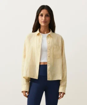Kurzes Hemd aus 100 % Leinen als Short