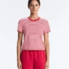 Kurzärmeliges T-Shirt aus Baumwollmischung mit Streifenmuster in Regular Fit Kurzärmeliges T-Shirt aus Baumwollmischung mit Streifenmuster in Regular Fit