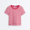 Kurzärmeliges T-Shirt aus Baumwollmischung mit Streifenmuster in Regular Fit Kurzärmeliges T-Shirt aus Baumwollmischung mit Streifenmuster in Regular Fit
