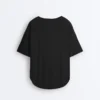 Kurzärmeliges T-Shirt aus Modal-Mischung mit abgerundetem Saum am Rücken Kurzärmeliges T-Shirt aus Modal-Mischung mit abgerundetem Saum am Rücken