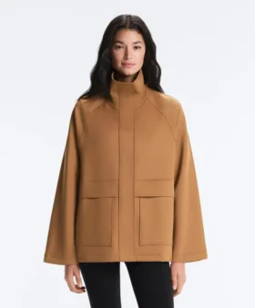 Lange Jacke in Neopren-Optik