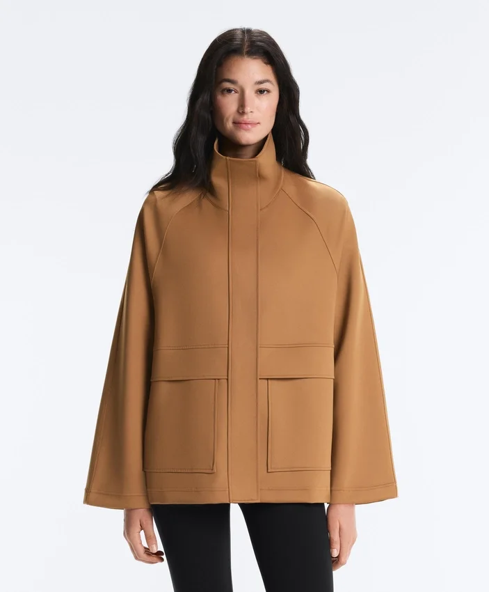 Lange Jacke in Neopren-Optik Lange Jacke in Neopren-Optik