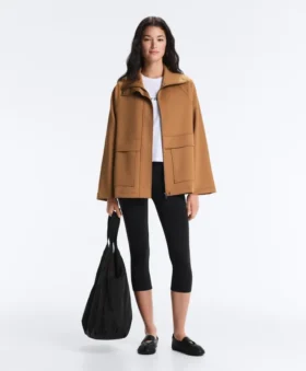 Lange Jacke in Neopren-Optik