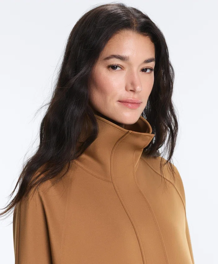Lange Jacke in Neopren-Optik Lange Jacke in Neopren-Optik