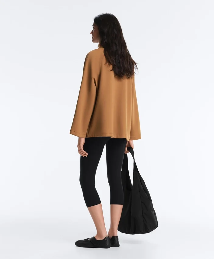 Lange Jacke in Neopren-Optik Lange Jacke in Neopren-Optik