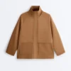 Lange Jacke in Neopren-Optik Lange Jacke in Neopren-Optik
