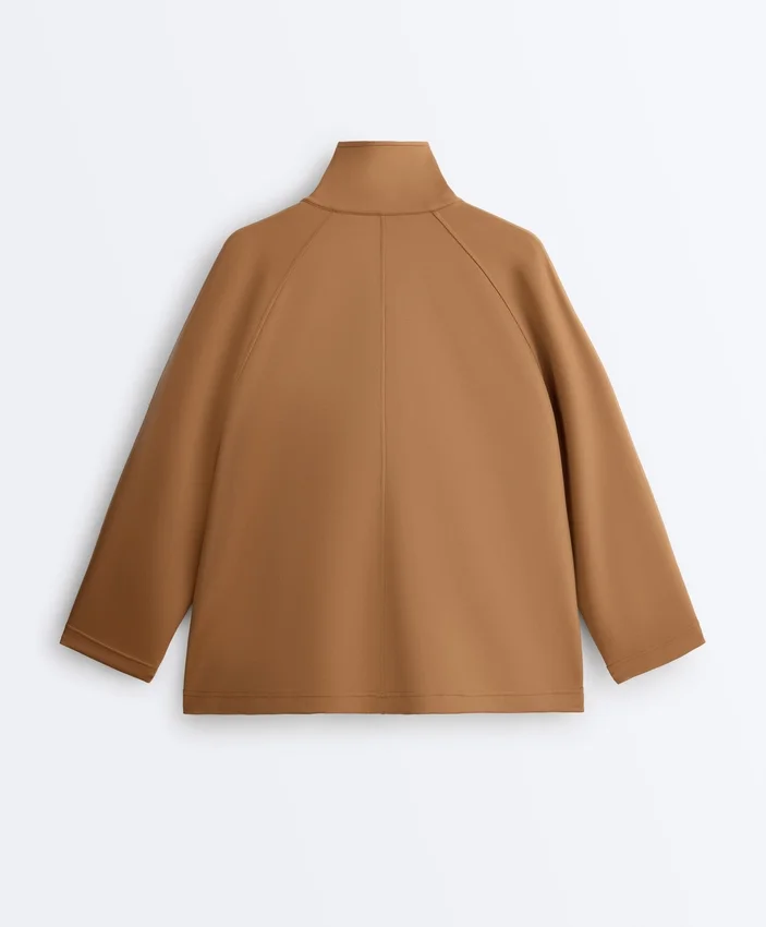 Lange Jacke in Neopren-Optik Lange Jacke in Neopren-Optik