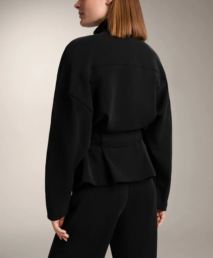 Lange Jacke mit Gürtel aus gebürstetem Modal Lange Jacke mit Gürtel aus gebürstetem Modal