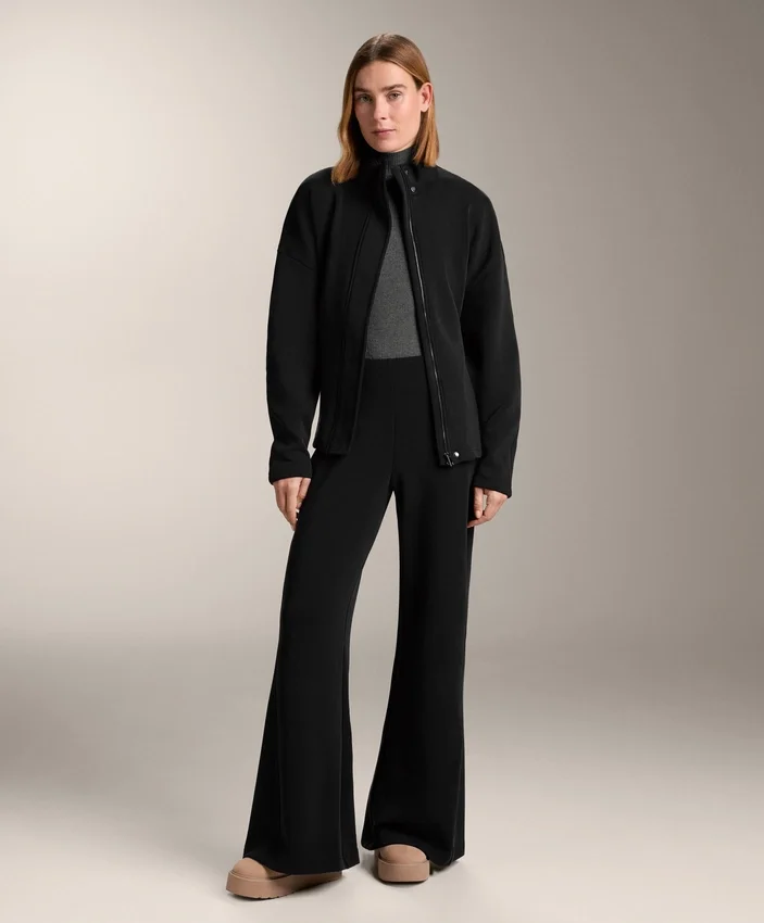 Lange Jacke mit Gürtel aus gebürstetem Modal Lange Jacke mit Gürtel aus gebürstetem Modal