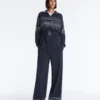 Lange Jacke mit Matrosenstreifen und Soft Touch-Modal Lange Jacke mit Matrosenstreifen und Soft Touch-Modal