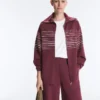 Lange Jacke mit Matrosenstreifen und Soft Touch-Modal Lange Jacke mit Matrosenstreifen und Soft Touch-Modal