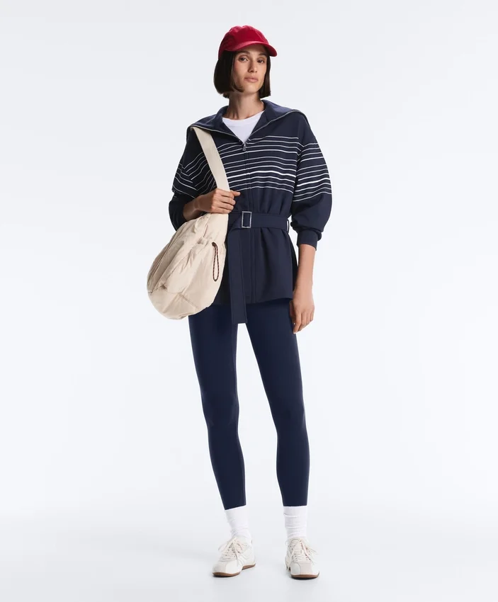 Lange Jacke mit Matrosenstreifen und Soft Touch-Modal Lange Jacke mit Matrosenstreifen und Soft Touch-Modal