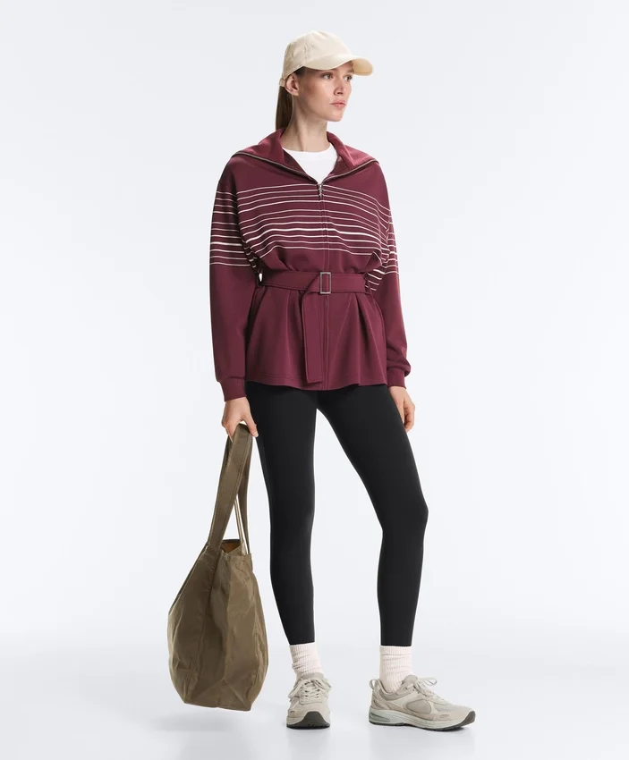Lange Jacke mit Matrosenstreifen und Soft Touch-Modal Lange Jacke mit Matrosenstreifen und Soft Touch-Modal
