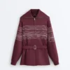 Lange Jacke mit Matrosenstreifen und Soft Touch-Modal Lange Jacke mit Matrosenstreifen und Soft Touch-Modal